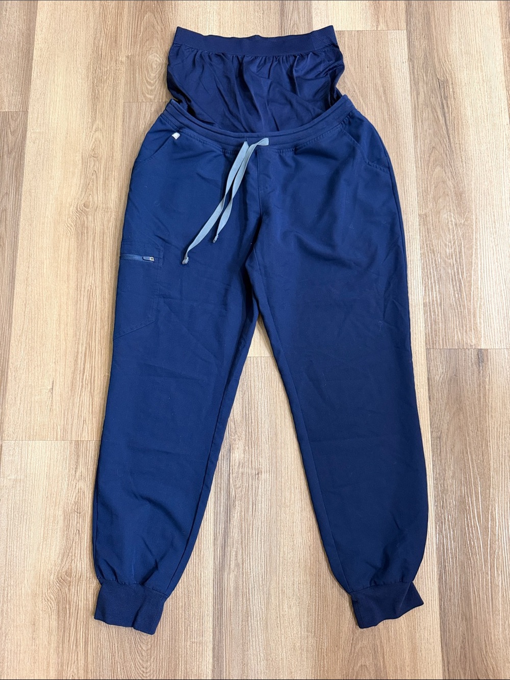 Figs Zamora Maternity Jogger Scrub Pant Navy Blue Womens Nursing Pants Medium